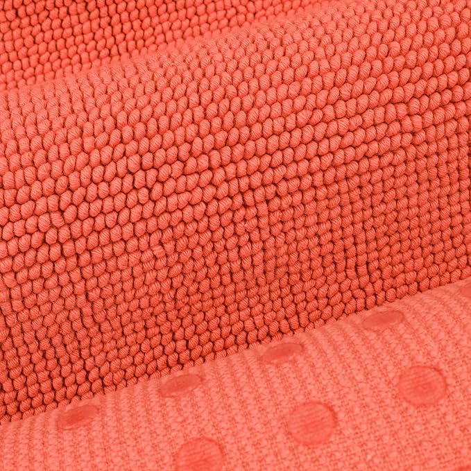 Cotton Paradise 100% Cotton Turkish Bathmat Rug, Soft Absorbent Quick Dry Non Slip, 17x24 Bathmat Rug, Coral