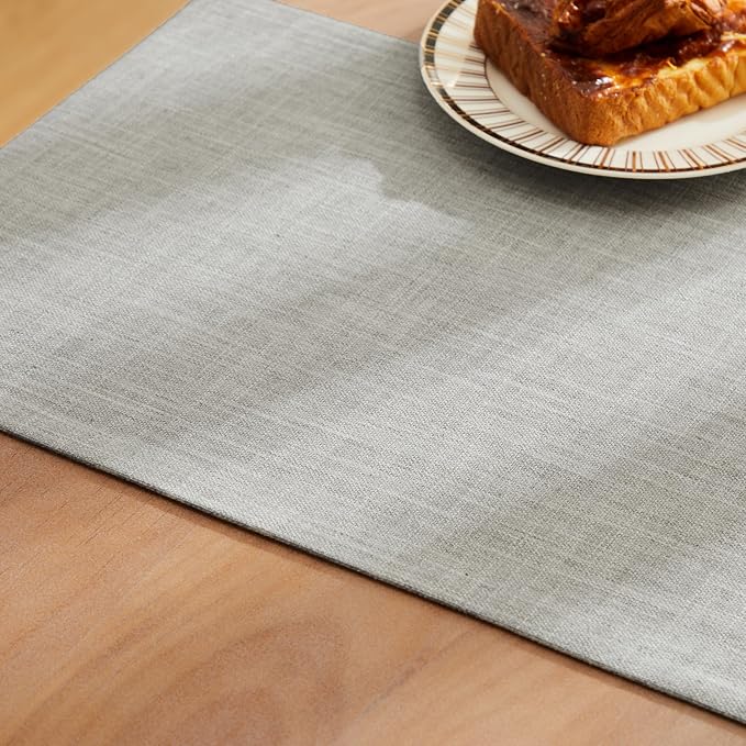 ZeeMart Rustic Cotton Linen Table Runner, 13x108 Inches Light Grey, Farmhouse Style Grey Table Runners 108 Inches Long, Washable Kitchen Dining Table Decoration for Home Party Decor