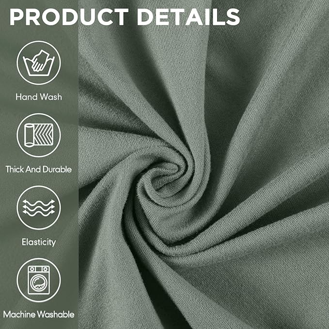 Peryiter 2 Pcs Sofa Covers Couch and Loveseat Covers Set Stretch Sofa Slipcover for Living Room Armchair Furniture Protector, Wrinkle Proof(Grayish Green,Milk Silk)