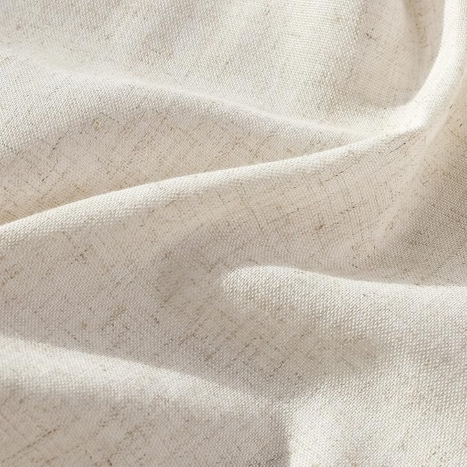 Aersas Natural Pinch Pleat Linen Curtains 92 Inch Length 2 Panels Set for Bedroom Dining Room Semi Sheer Linen Boho Farmhouse Neutral Window Curtains 92 Inches Long for Living Room Nursery 50x92