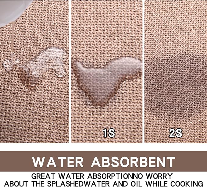 SUMLANS Kitchen Mat, Cushioned Non Slip Rugs for Kitchen Floor, Absorbent Runner Comfort Standing Mats Washable for Kit, Office, Home (Camel, 35.4"x71")