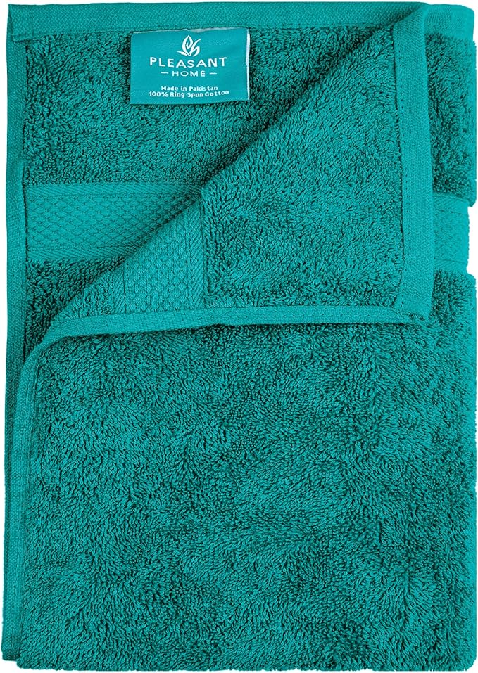 Pleasant Home Bath Towels Set of 6 (24” x 50”) 100% Cotton, 515 GSM | Lightweight, Soft & Highly Absorbent Luxury Towels for Bathroom | for Gym, Pool & Spa | 6 Pack, Teal