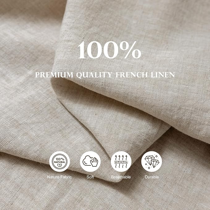 100% Pure Linen Tablecloths 60x120Inches,Rectangle Table Cloth for Dining,Picnic,Weddings and Restaurants,Durable Stonewashed Tablecloths (Re-Natural Linen, Rectangle - 60 x 120 Inch)
