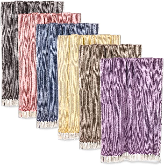 DII Chevron Throw Collection Handloomed Cotton, 50x60, Black