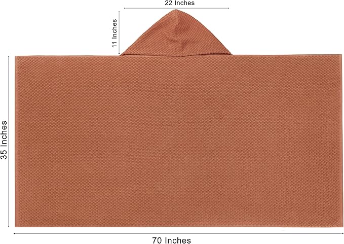 COTTON CRAFT Hooded Bath Towel – 2 Pack Oversized 35x70 Waffle Weave Towel with Hood for Adults - 100% Ringspun Cotton Pool Bath Sheet Wrap with Hood - Soft Super Absorbent Quick Dry – 450 GSM – Mocha