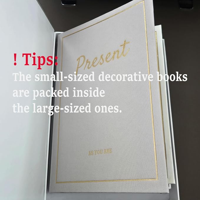 Set of 3 Decorative Books, Coffee Table Books Decor, Linen Fake Book Boxes for Decoration, Bookshelf Neutral Minimalist Aesthetic Decor