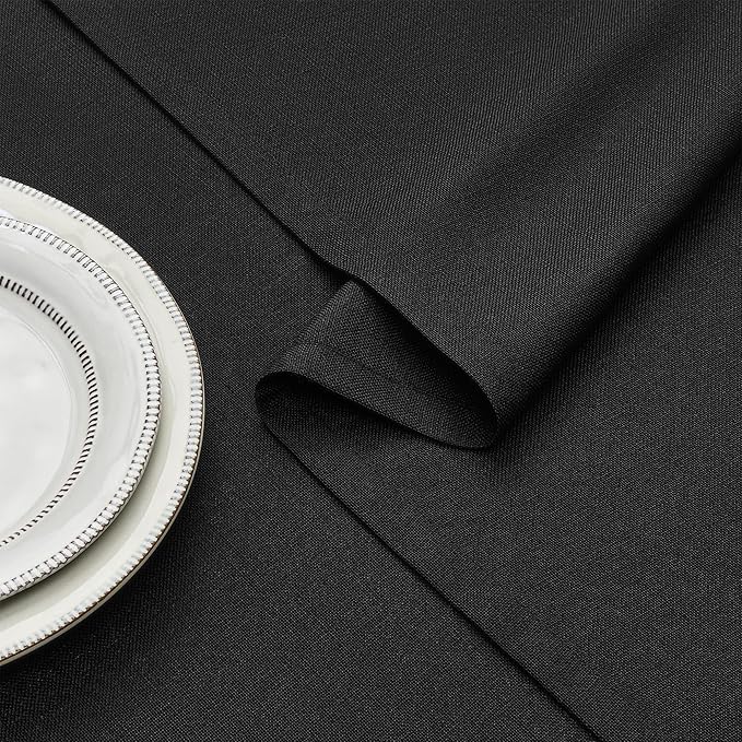 Black Rectangle Tablecloth 55 x 72 Inch Small Linen Table Cloth Wrinkle Resistant Washable Fabric Cloth Tablecloth for Buffet 4 Ft Table Holiday Party Dinner Wedding