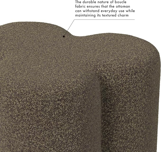 HomePop 18" Clover Ottoman - Dark Brown Boucle