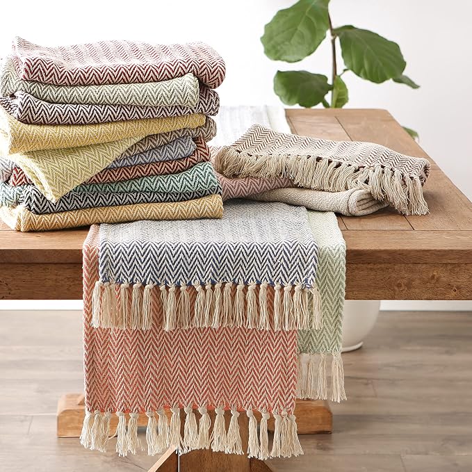 DII Woven Basic Tabletop Collection, Chevron Table Runner, 15x72, Honey Gold