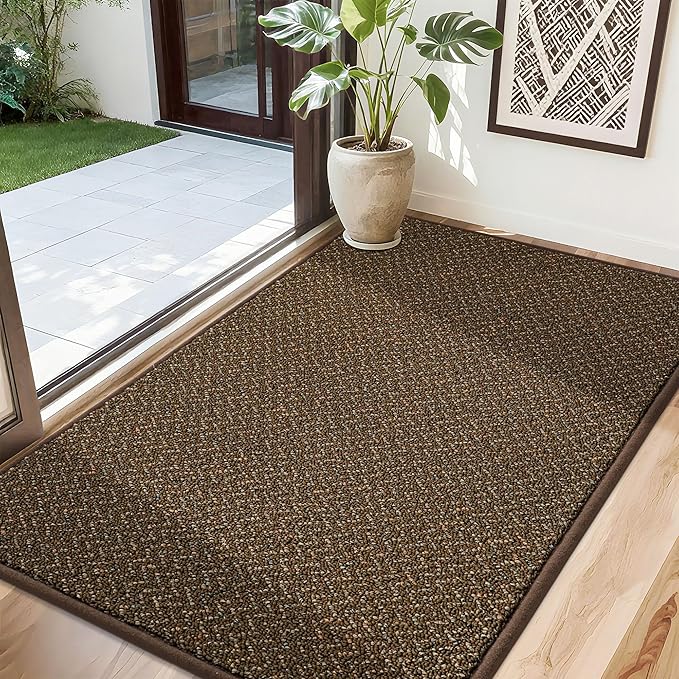 COSY HOMEER-Door-Mat 32"x48" Non Slip Absorbent Entryway Rugs Dirt Trapper Doormats Washable Entrance Mats Low Pile Welcome Floor Mat for Front Back Door and Entry Mats,Brown