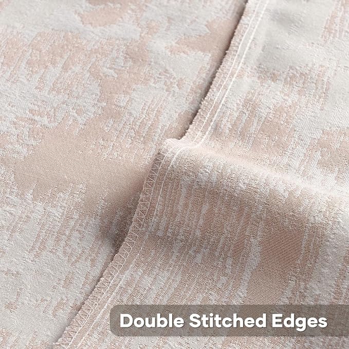 FUTEI Pack of 2 Faux Cashmere Jacquard Throw Pillow Covers 22x22 Inch Soft Marble Pattern Vintage Decorative Cushion Case Modern Farmhouse Accent for Couch Bed Living Room, Pink White