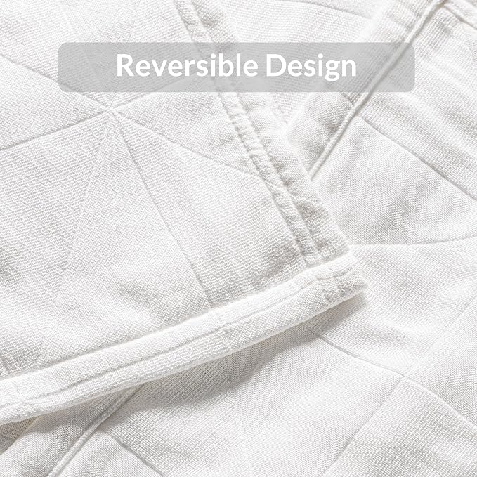 Exclusivo Mezcla 100% Cotton Muslin Blanket for Bed, Queen Size 4-Layer Moisture-Wicking and Breathable Ultra Soft Gauze Blanket for Spring Summer, 90"x90", Pure White