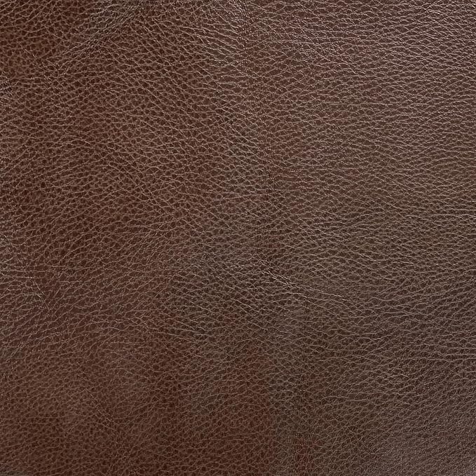 HomePop 18" Round Ottoman - Brown Faux Leather