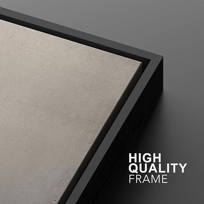 SIGNWIN Framed Canvas Print Wall Art Beige Gray Paint Strokes Abstract Grunge Landscape Prints Modern Art Minimalist Neutral Decor for Living Room, Bedroom, Office - 24"x36"x2 Black