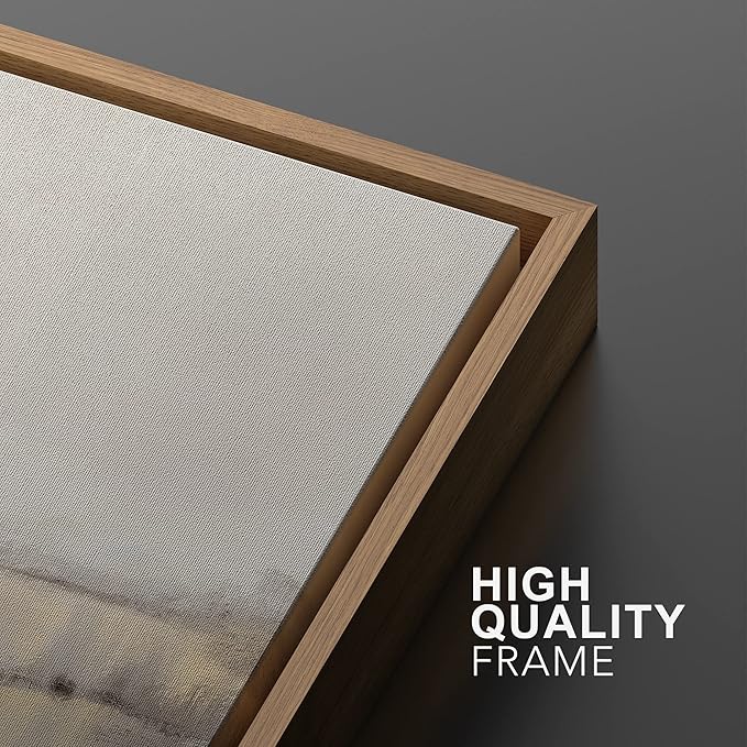SIGNWIN Framed Canvas Print Wall Art Set Grunge Duotone Tan Landscape Abstract Shapes Illustration Modern Art Decorative Nordic Chic Relax/Zen for Living Room, Bedroom, Office - 16"x24"x2 Natural