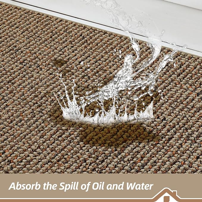BEQHAUSE Kitchen Rugs 24"x36", Non-Slip Kitchen Mats for Floor, Super Absorbent and Stain Resistant Kitchen Rugs, Machine Washable Rugs for Kitchen, Hallway, Laundry & Sink, Taupe