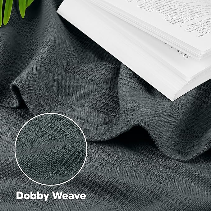 Utopia Bedding 100% Cotton Thermal Blanket Smoke Gray Full Size Soft, Lightweight, Breathable, Cozy Spring and Summer Blankets for Bed, Home Room Decor Gifts for Women and Men (90x84 Inches)