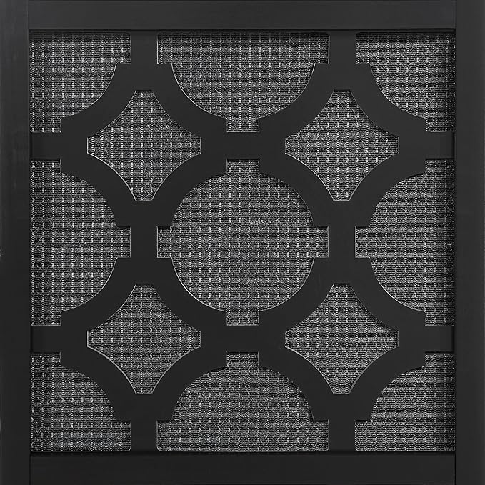 Roundhill Furniture Quarterfoil Diamond Design 4-Panel Room Divider, Black