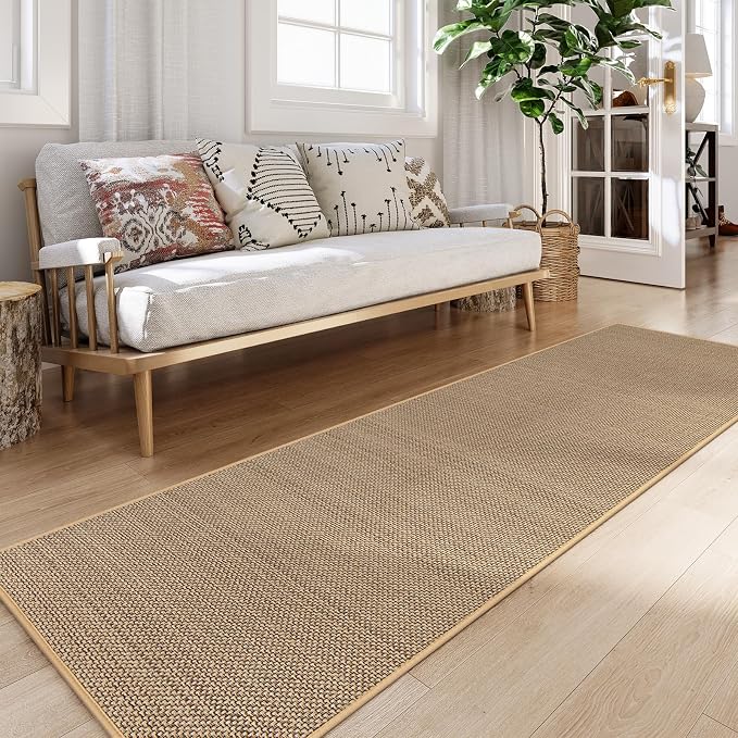 Lahome Noe Farmhouse Washable Runner Rug, 2x8 Hallway Runner Rug Non Slip for Entryway Indoor Washable Carpet for Hallway 8ft Neutral Kitchen Mats for Floor Entry Bathroom, Beige