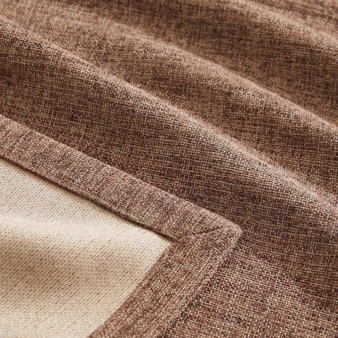 ZeeMart Burlap Style Farmhouse Table Runners 60 Inches Long, Brown Rustic Woven Coffee Table Runner for Everyday Use, 14x60 Inches, Brown