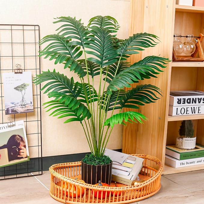 Der Rose Fake Plants Tall Artificial Palm Tree Faux Plants Indoor for Living Room Home House Decor