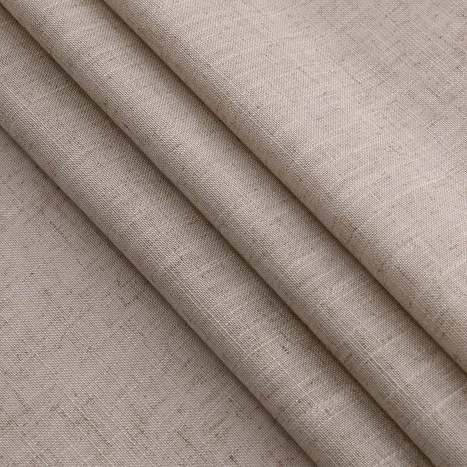 Extra Long Curtains 2 Panels 102 Inches Long for Living Room Oatmeal Back Tab Rod Pocket Light Filtering Semi Sheer Drapes Cotton Linen Textured Window Curtain 102 Inch Length for Bedroom 9 FT