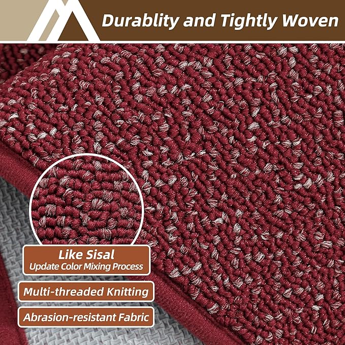 COSY HOMEER-Door-Mat 36"x60" Non Slip Absorbent Entryway Rugs Dirt Trapper Doormats Washable Entrance Mats Low Pile Welcome Floor Mat for Front Back Door and Entry Mats,Red