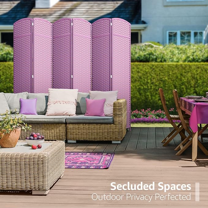 Sorbus 6 Panel Room Divider 6 ft. Tall - Privacy Screen, Extra Wide Double Hinged Panels, Mesh Hand-Woven Design, Partition Room Dividers and Folding Privacy Screens, Wall Divider for Room Separation