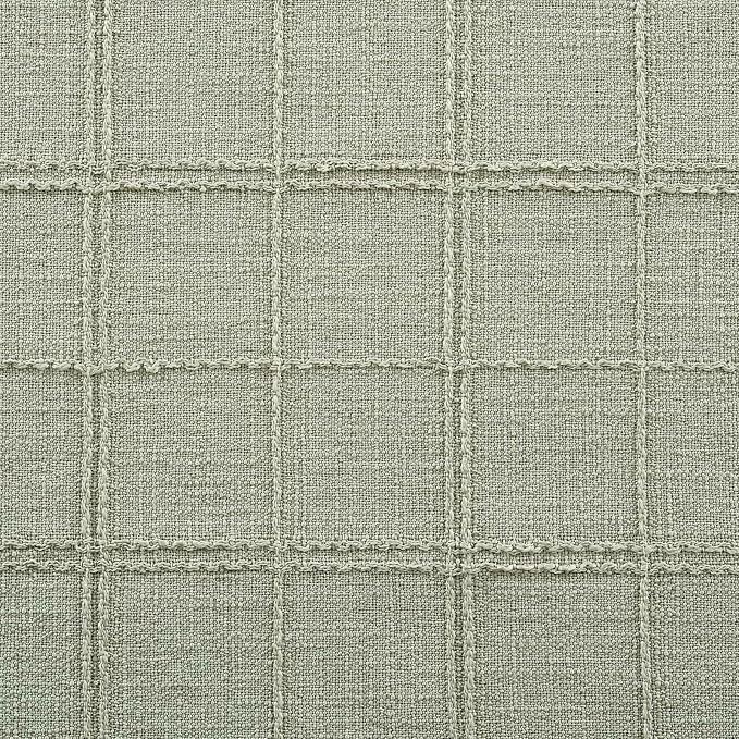 ZeeMart Linen Checked Farmhouse Table Runner, 13x48 Inches Seeding Green | Raised Grid Design, Rich Woven Texture, Linen Blend Table Runners 48 Inches Long, Machine Washable, Boho Home Kitchen Decor