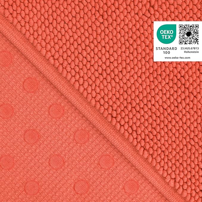 Cotton Paradise 100% Cotton Turkish Bathmat Rug, Soft Absorbent Quick Dry Non Slip, 20x34 Bathmat Rug, Coral