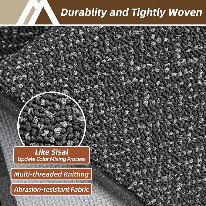COSY HOMEER Door Mat 17" x 48" Non Slip Absorbent Entryway Rugs Dirt Trapper Doormats Washable Entrance Mats Low Pile Welcome Floor Mat for Front Back Door and Entry Mats,Dark Grey(Roll Packing)
