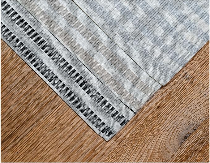Table Runner, Cotton Table Runners for Kitchen and Dining, Reusable Thanksgiving Runner, Washable Dining Table Runner, Placemats Set of 4 Complementary Long Boho Table Runners - Beige