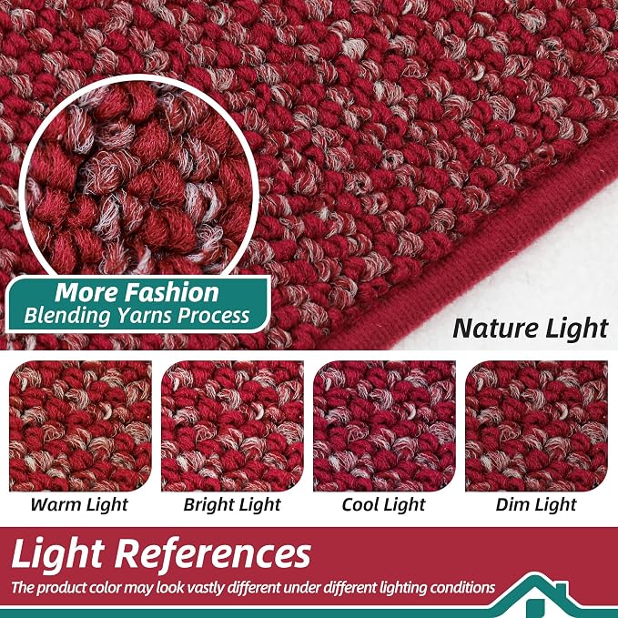 BEQHAUSE Kitchen Rugs and Mats 2PCS, Non-Slip Kitchen Mats for Floor, Absorbent and Stain Resistant Kitchen Runner, Machine Washable Rugs for Kitchen, Laundry & Sink, 20"x32"+20"x48", Red