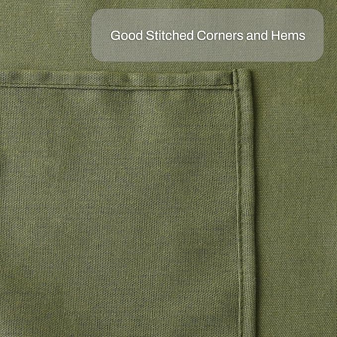 Solid Color Polyester Linen Blended Thin Dinner Napkins - Pack of 12 (40 x 40 cm) - for Events & Home Use (Army Green)