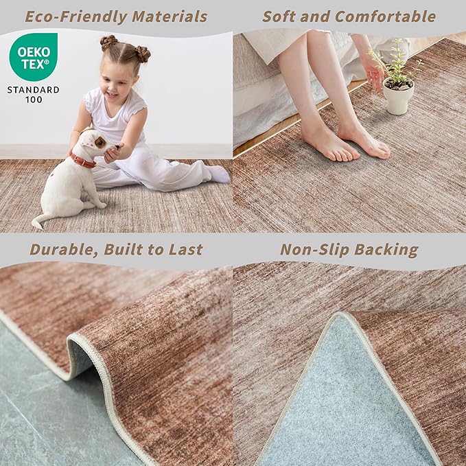 3x10 ft Hallway Runner Rug – Non-Slip Washable Solid Long Carpet Runner for Kitchen, Indoor Entryway & Bathroom, Modern Neutral Low Pile Wide Floor Mat (Warm Taupe,3x10)