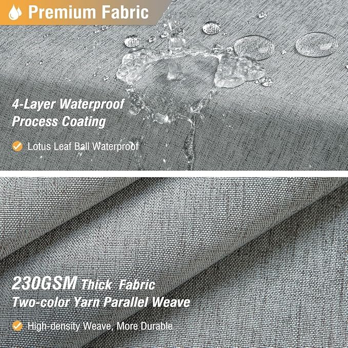 BTTN Extra Long Fabric Shower Curtain - 72x90 Inch Linen Textured Heavy Duty Cloth Shower Curtain Set with 12 Plastic Hooks, Large Modern Hotel Luxury Polyester Shower Curtains for Bathroom, Gray/Grey