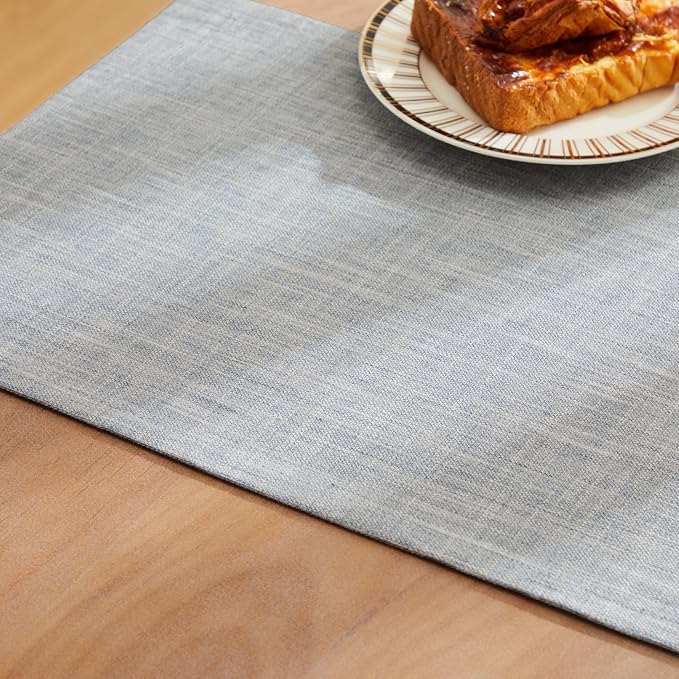 ZeeMart Rustic Cotton Linen Table Runner, 13x48 Inches Blue, Farmhouse Style Dusty Blue Table Runners 48 Inches Long, Washable Kitchen Dining Table Decoration for Home Party Decor