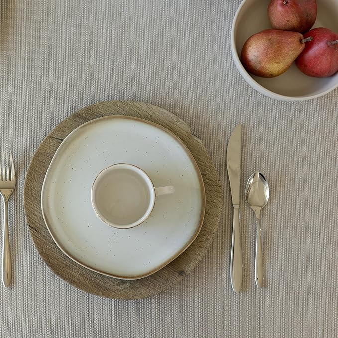 Benson Mills Cameron Textured Fabric Table Cloth, for Everyday Home Dining, Parties, Weddings & Holiday Tablecloths (70" Round, Millennium Natural)