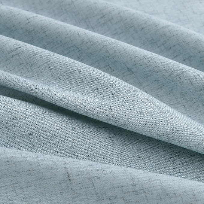 Aersas Linen Pinch Pleat Light Blue Curtains 108 Inches Length 2 Panels Living Room Kid Room Nursery Semi Sheer Windows Treatment Curtain Modern Coastal Rod Pocket Girls Boys Home Decor 40x108, 9 FT