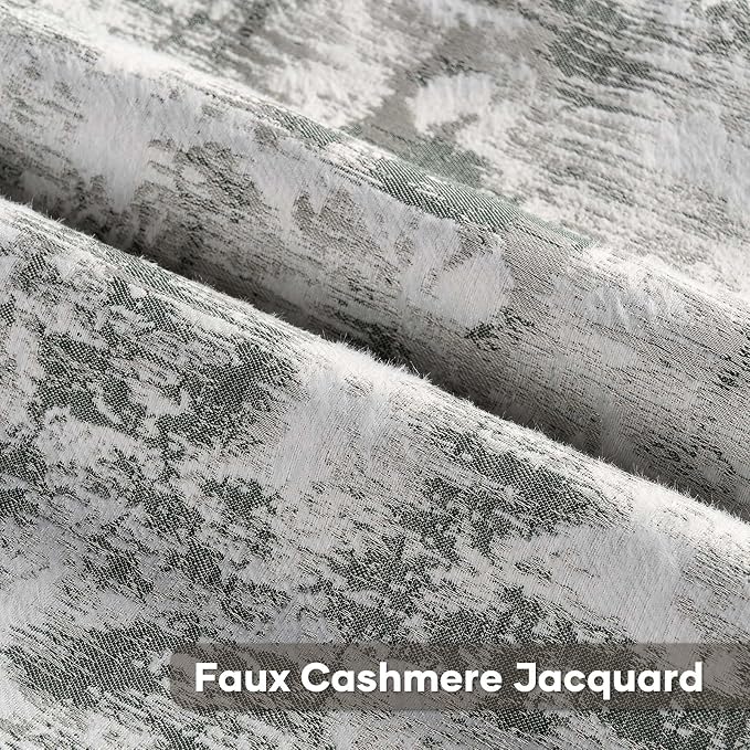FUTEI Pack of 2 Faux Cashmere Jacquard Throw Pillow Covers 20x20 Inch Soft Marble Pattern Vintage Decorative Cushion Case Modern Farmhouse Accent for Couch Bed Living Room, Dark Green White