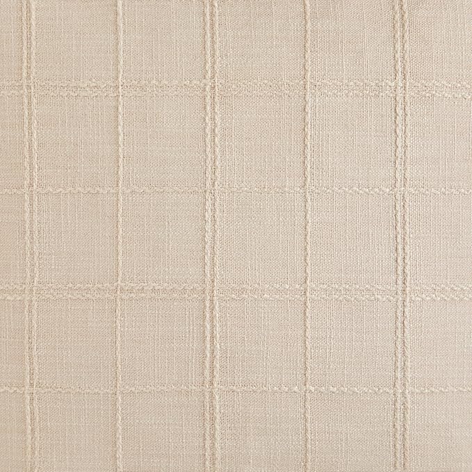 ZeeMart Linen Checked Farmhouse Table Runner, 13x72 Inches Neutral Beige | Raised Grid Design, Rich Woven Texture, Linen Blend Table Runners 72 Inches Long, Machine Washable, Boho Home Kitchen Decor