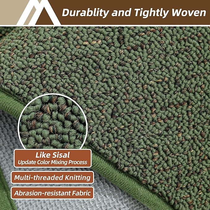 COSY HOMEER Door Mat 17" x 71" Non Slip Absorbent Entryway Rugs Dirt Trapper Doormats Washable Entrance Mats Low Pile Welcome Floor Mat for Front Back Door and Entry Mats,Green(Roll Packing)