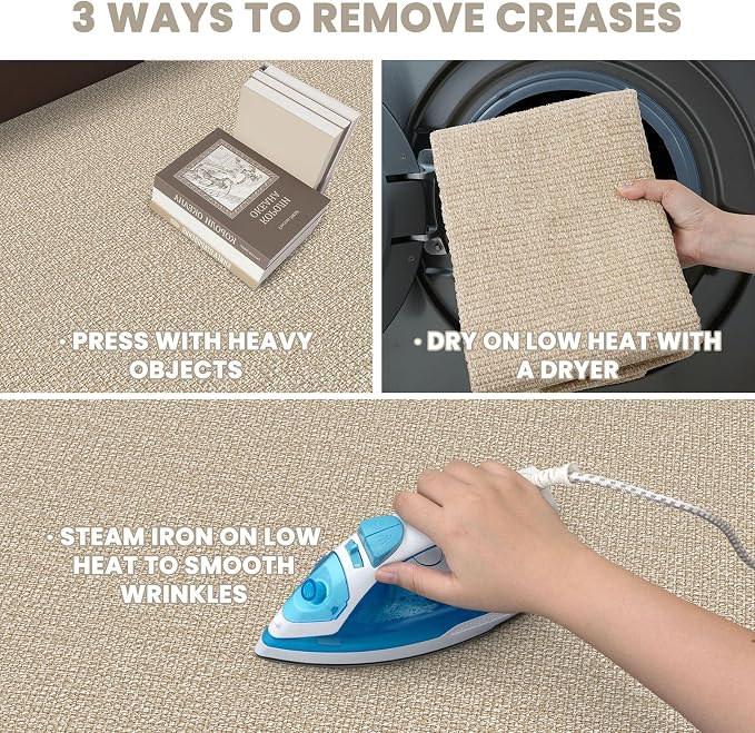 EARTHALL Washable Runner Rug 3x6 Ft Non Slip Runners for Hallways Wide Cotton Rubber Backed Kitchen Runner Braided Indoor Floor Carpet Runners for Entryway, Hallway, Kitchen, Bedroom, Send/Beige