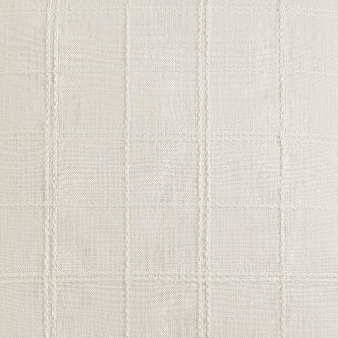 ZeeMart Linen Checked Farmhouse Table Runner, 13x48 Inches Ivory | Raised Grid Design, Rich Woven Texture, Linen Blend Table Runners 48 Inches Long, Machine Washable, Boho Home Kitchen Decor