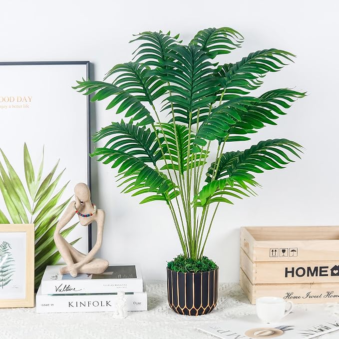 Der Rose Fake Plants Tall Artificial Palm Tree Faux Plants Indoor for Living Room Home House Decor