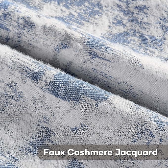 FUTEI Pack of 2 Faux Cashmere Jacquard Throw Pillow Covers 20x20 Inch Soft Marble Pattern Vintage Decorative Cushion Case Modern Farmhouse Accent for Couch Bed Living Room, Blue White