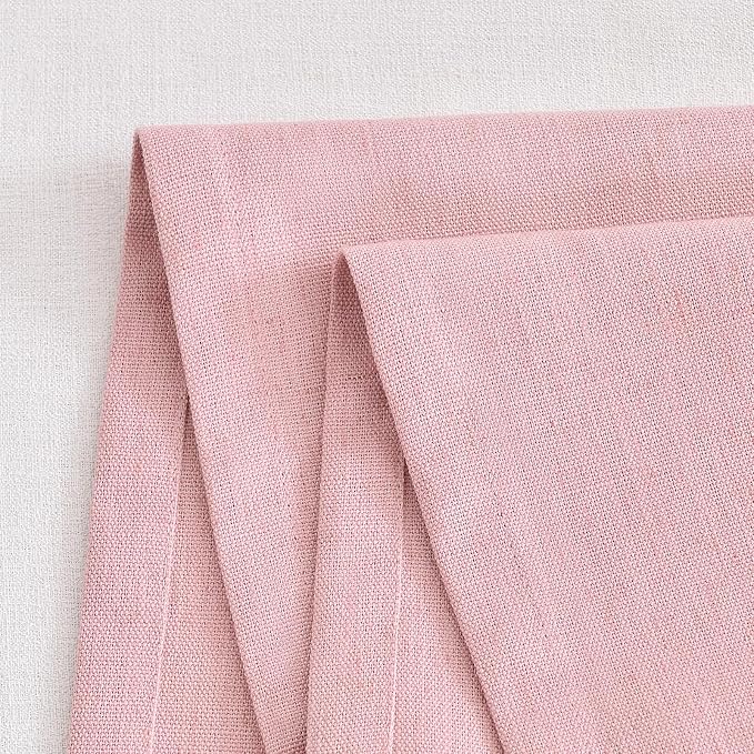 Wracra Linen Style Table Runner, Rustic Farmhouse Pink Table Runners 48 Inches Long, Handcrafted Table Runner for Fall, Winter - Everyday Use and Machine Washable