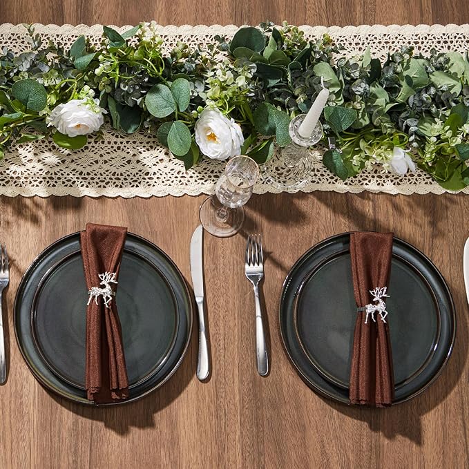 LIANYU Dinnerware Sets with Pasta Bowls, 8 Piece Ribbed Dinnerware Plates and Bowls Set for 2, Elegant Modern Stoneware Dishes Set for Kitchen Dining, Microwave and Dishwasher Safe, Jungle Green