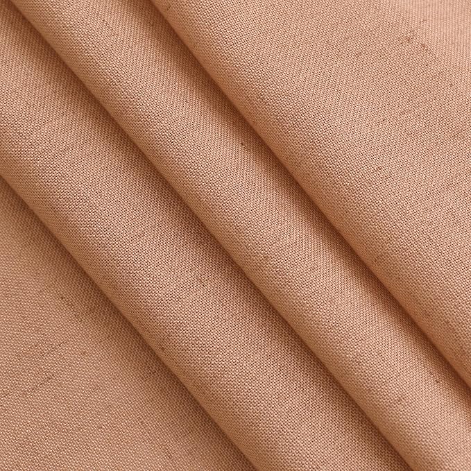 Nanspring Peach Quartz Linen Curtains 120 Inch Length 2 Panel Set Back Tab Loop Pocket Light Filtering Semi Sheer Boho Decor Curtains Extra Long for High Ceiling Living Room and Large Window 52x120