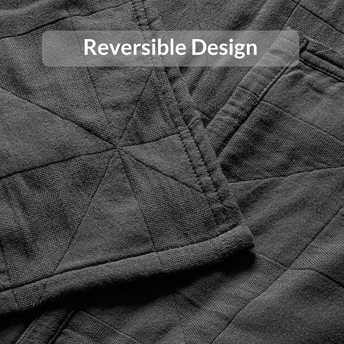 Exclusivo Mezcla 100% Cotton Muslin Blanket for Bed, King Size 4-Layer Moisture-Wicking and Breathable Ultra Soft Gauze Blanket for Spring Summer, 104"x90", Dark Grey